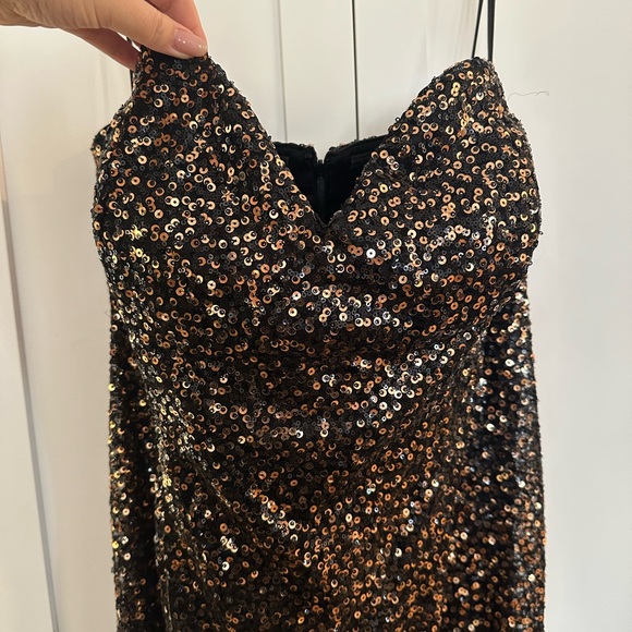 Faviana Black and Gold Sequin Maxi Skirt - Picture 3 of 4